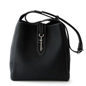 Leather Bucket Bag “Key Charm”